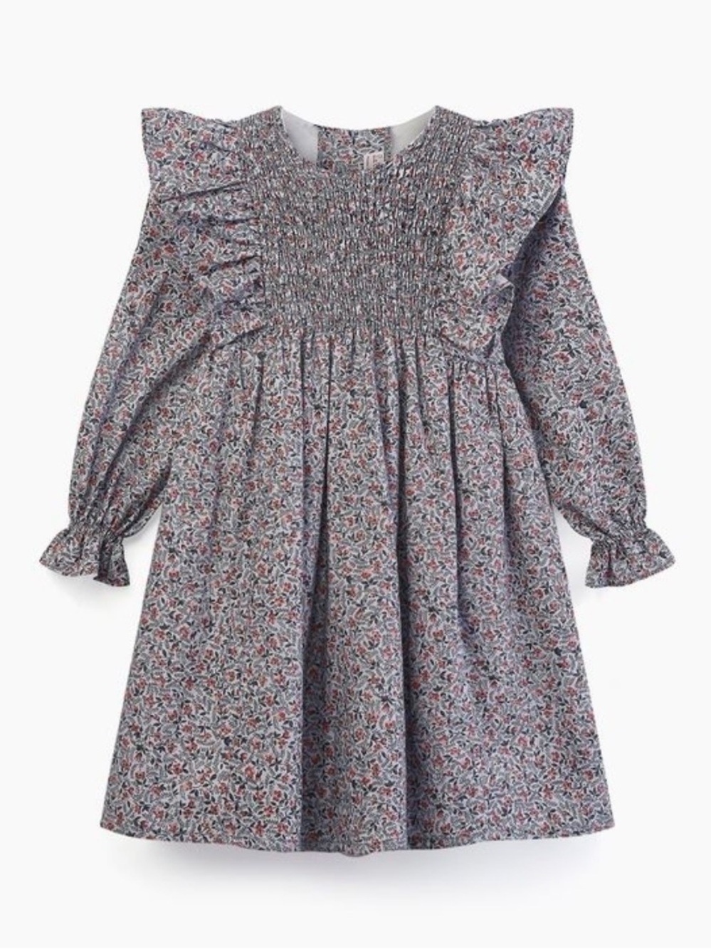 LA COQUETA Blue Floral Eloisa Girl Smock Dress - 3M